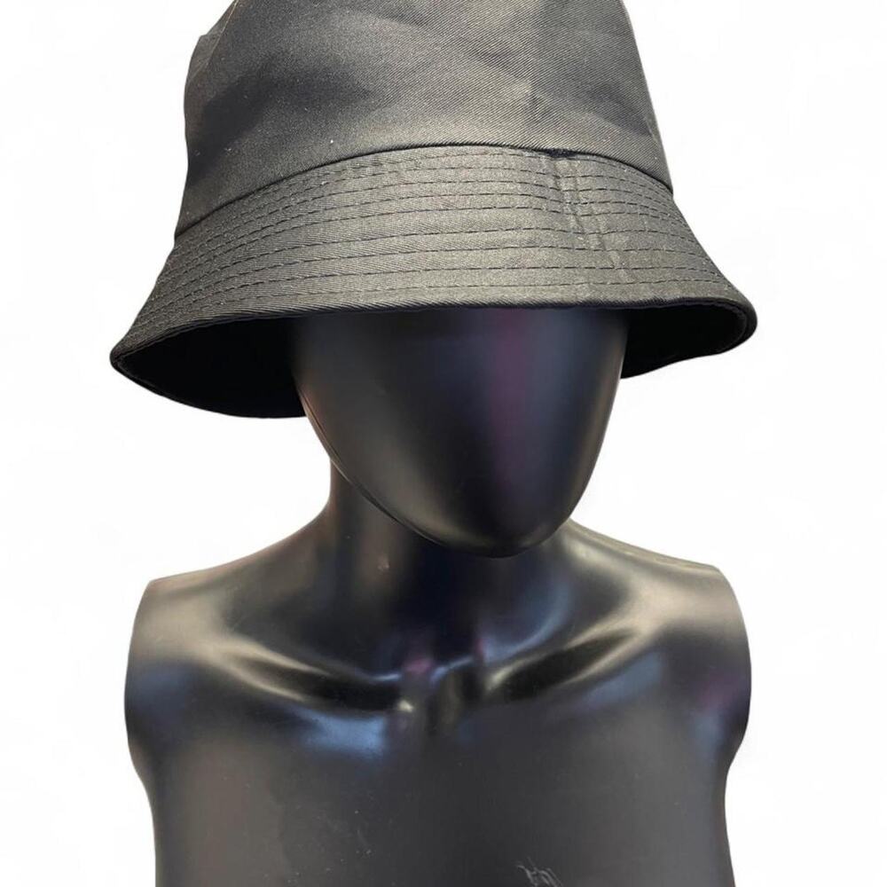 Black bucket hat with adjustable
